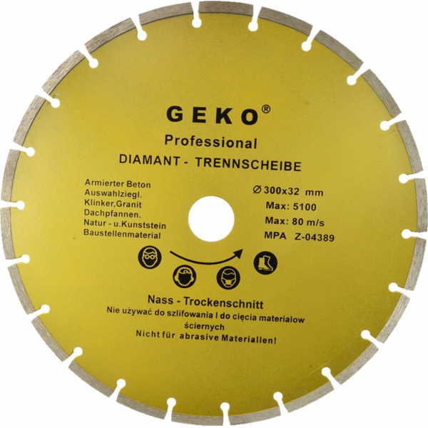 GEKO Kotouč diamantový řezný segmentový, 300x8x32mm GEKO