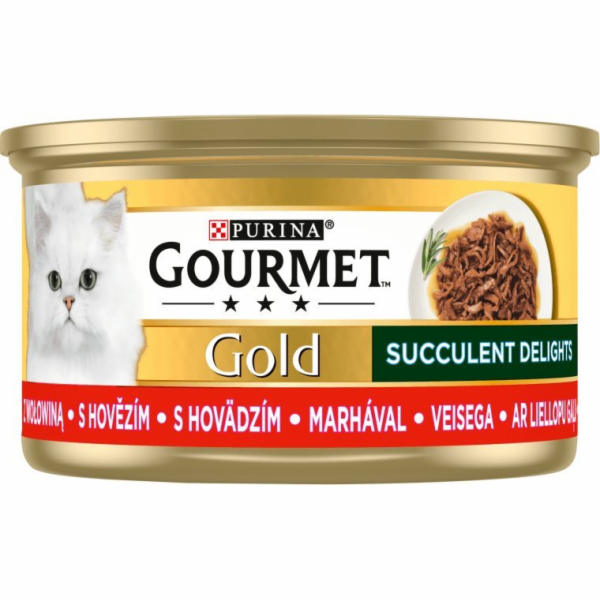 PURINA Gourmet Gold Succulent Delights Beef - mokré krmiv...