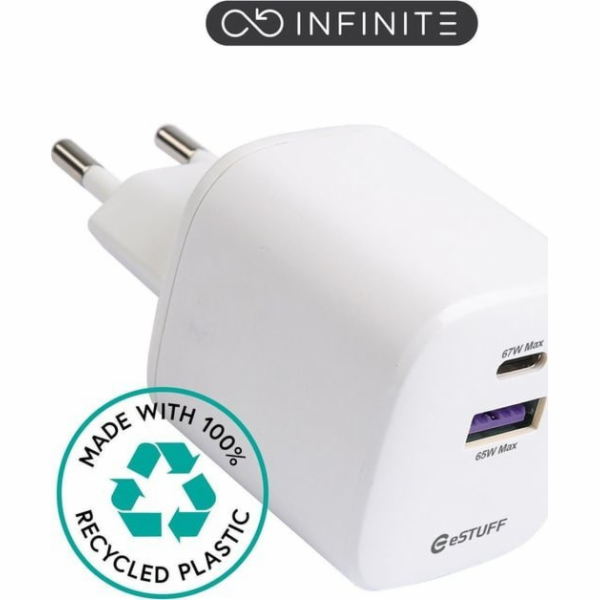 eSTUFF INFINITE USB-C Charger, EU, PD 67W GaN.,100 % recy...