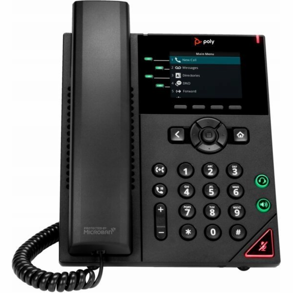 Poly VVX 250, 4linkový IP telefon, PoE