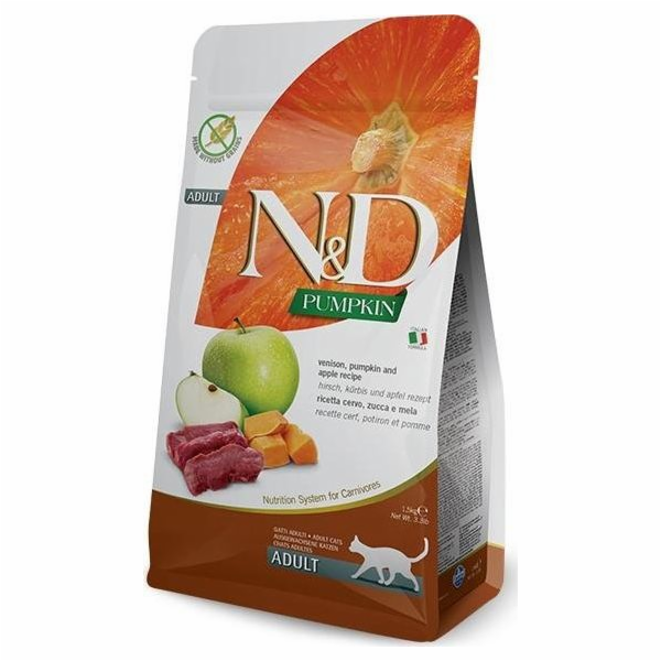 N&D PUMPKIN CAT Venison & Apple 1,5kg granule pro kočky