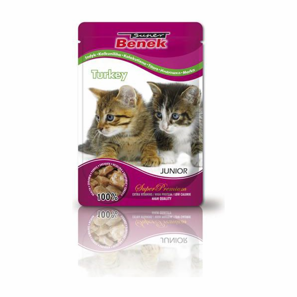 SUPER BENEK Junior Turkey - mokré krmivo pro kočky - 100g