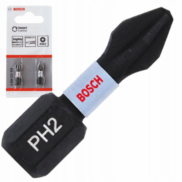 Otočné bity Bosch 25 mm PH2 2 ks 2608522403