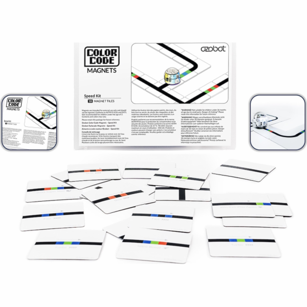 Ozobot sada magnetů s barevnými kódy pro speciální pohyby...