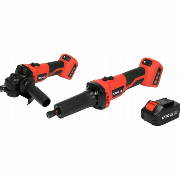 Yato bruska YATO GRINDERS 18V SADA 2 ks. ÚHEL + ROVNÁ 1x4...