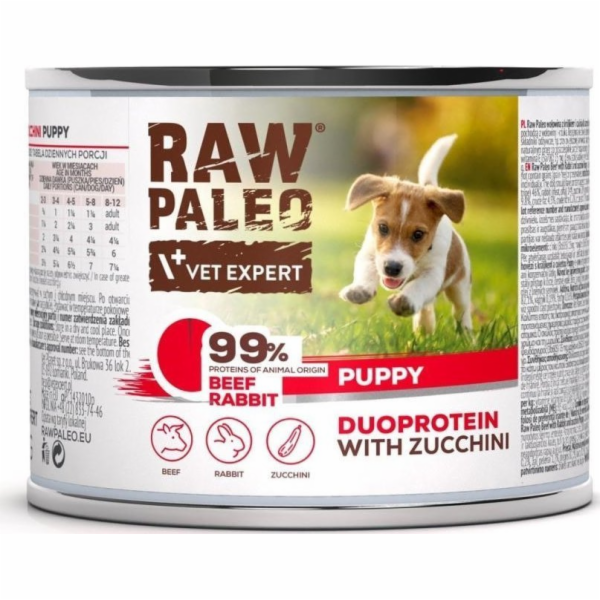 VETEXPERT Raw Paleo Duoprotein Beef & Rabbit Puppy - vlhk...