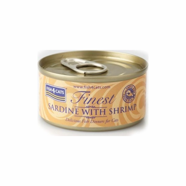 FISH4CATS Sardine with shrimp - mokré krmivo pro kočky - 70g