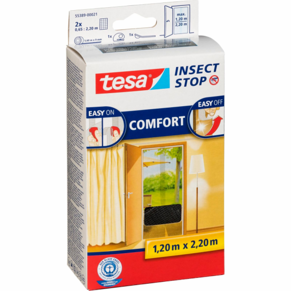 Tesa Fliegengitter für Türen 2 Stück 0,65x2,20m schw. 55389