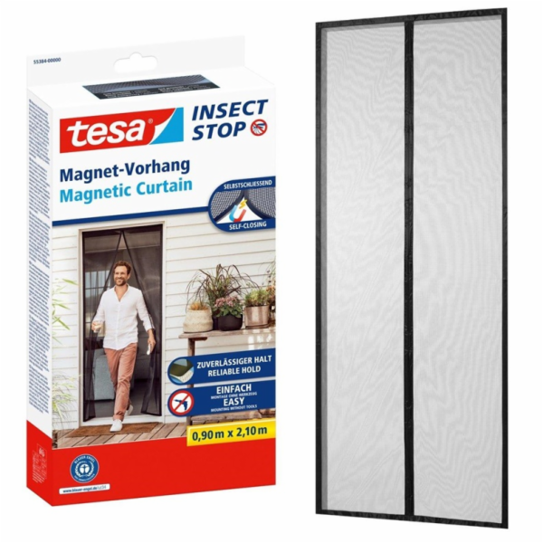 Tesa 55384 2,1m x 0,9m self-closing magnetic curtain