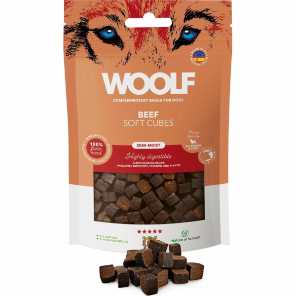WOOLF Soft Cubes Beef - pamlsek pro psa - 100g