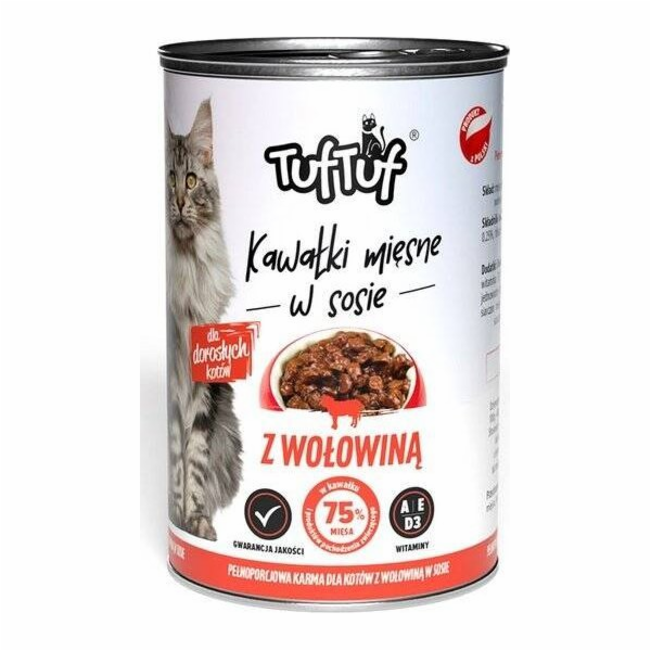 TufTuf Tuf Tuf masové kousky s hovězím masem pro kočky ko...