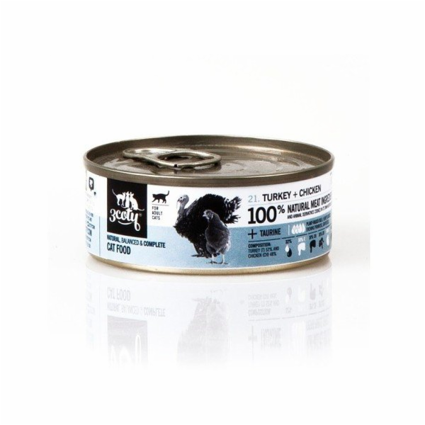 3COTY Turkey with chicken - mokré krmivo pro kočky - 80g