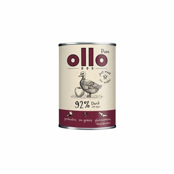 OLLO Pure Duck with apple - vlhké krmivo pro psy - 400g