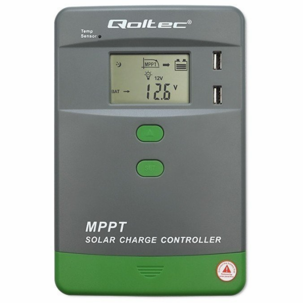 Qoltec MPPT solární regulátor nabíjení s teplotním senzor...