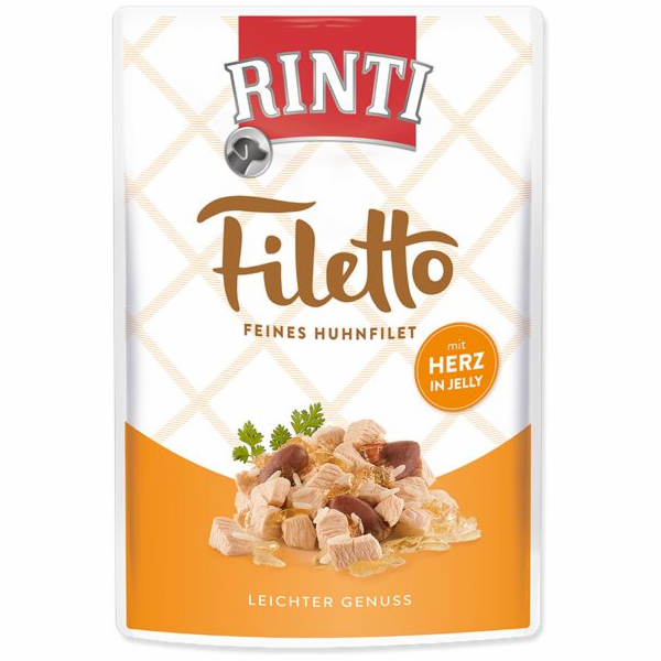 RINTI Filetto Chicken fillet with hearts - vlhké krmivo p...