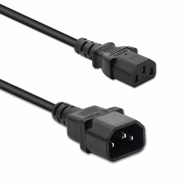 Qoltec Napájecí kabel UPS | IEC C13/C14 | 3x1,0 mm2 | 1,5 m