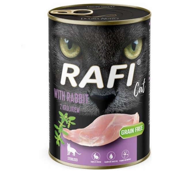RAFI Cat Adult with rabbit - mokré krmivo pro kočky - 400g