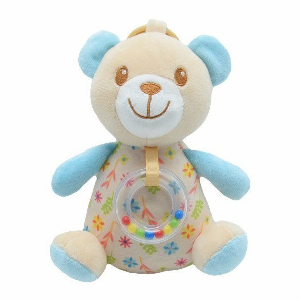 TULILO Hudební skříňka Medová béžová a modrá 20 cm