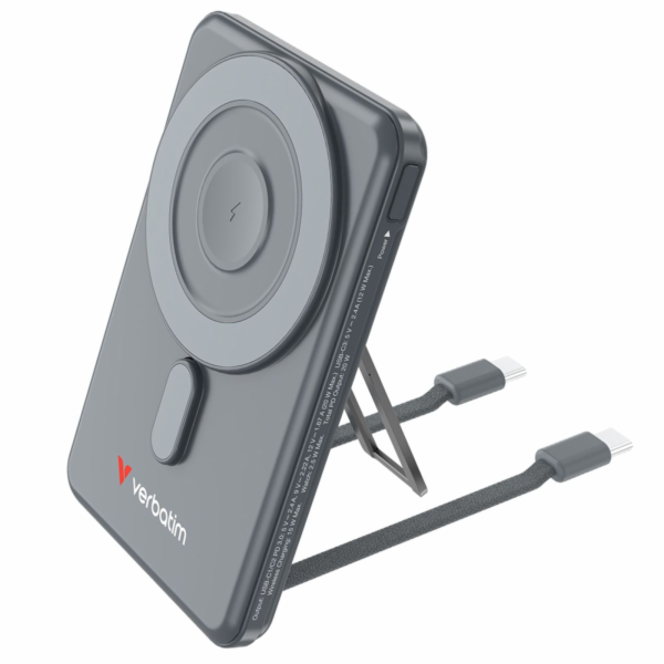 Verbatim Charge´n´Go 2C  5000mAh magn. PB grau inkl.2 Kab...