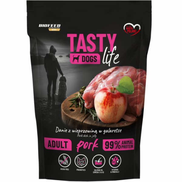 BIOFEED Tasty Dogs Life Pork - vlhké krmivo pro psy - 500g