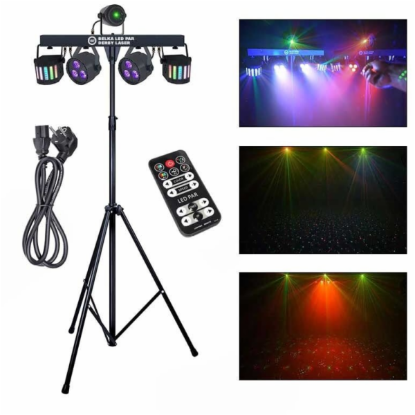LIGHT4ME Belka LED Par Derby Laser - sada osvětlení