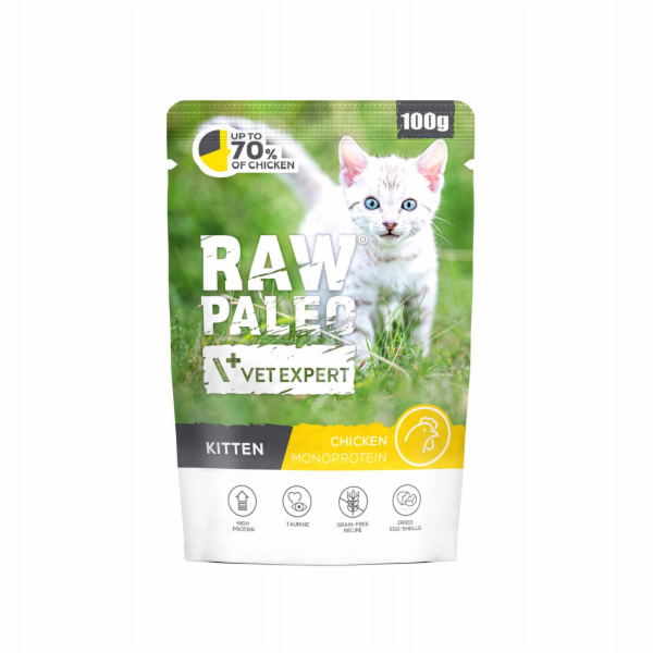 VetExpert Raw Paleo Kitten Chicken - mokré krmivo pro koč...
