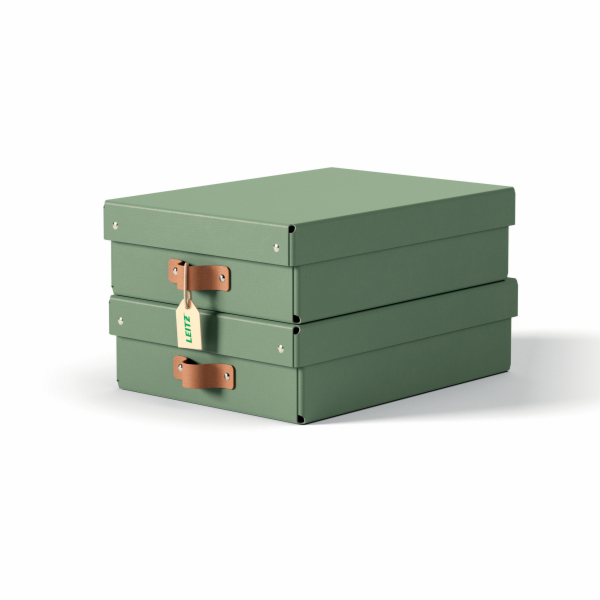 LEITZ úložný box, karton, velikost M nízký, 2 ks zelený