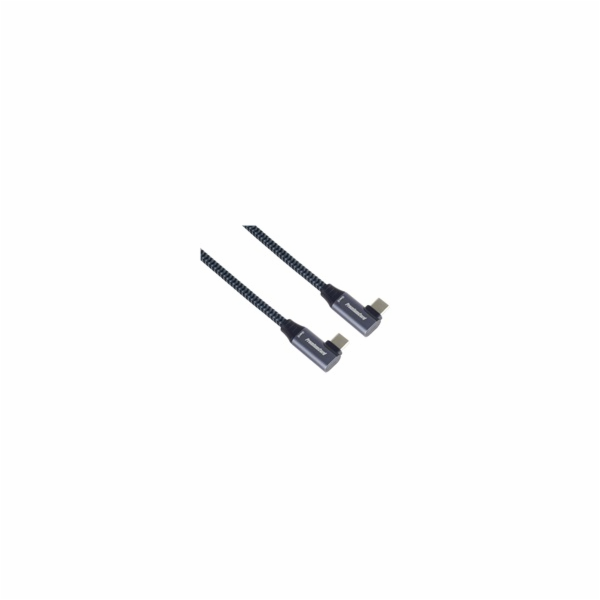 PremiumCord USB-C 2x zahnutý kabel, 0.5m