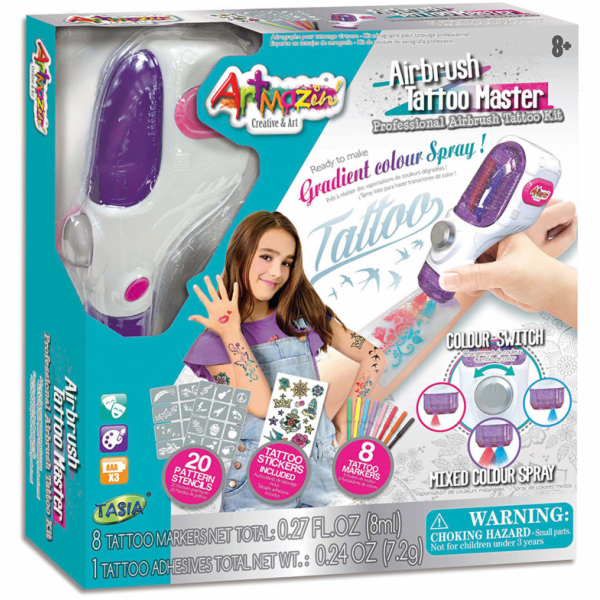 TASIA - Airbrush tetovací studio s příslušenstvím 20 šablon