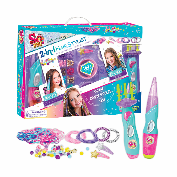 TASIA - Sada na pletení a zdobení vlasů 2v1 s 180 díly