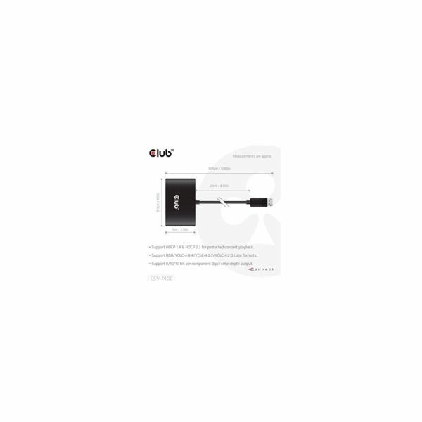 Club3D hub MST (Multi Stream Transport) DisplayPort 1.4 n...