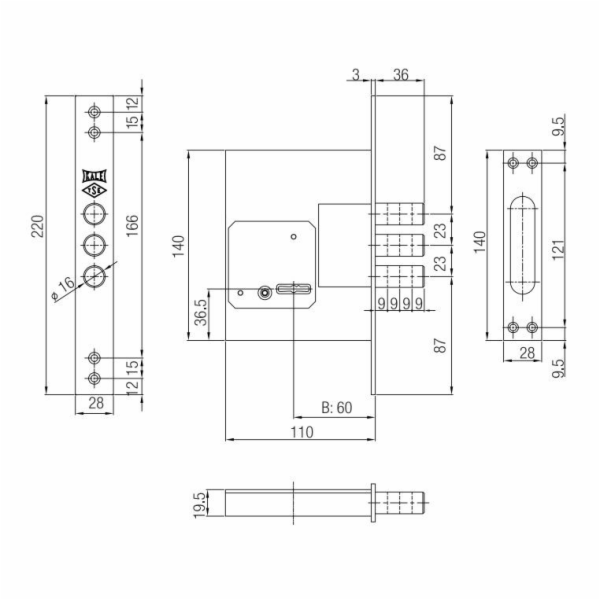 ZÁMEK S ILLEISTINE KALE 257L CP
