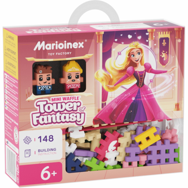 MARIOINEX Kostky Mini Waffle Princess Věž fantazie, 148 d...
