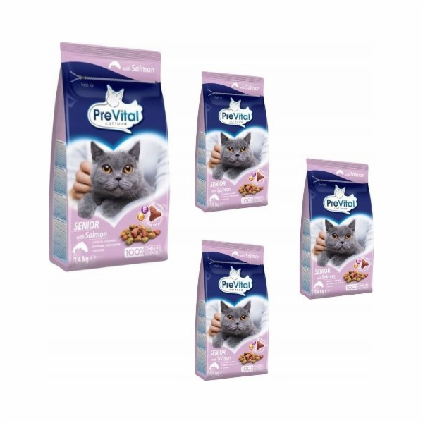 PREVITAL Senior Salmon - suché krmivo pro kočky - 1,4kg