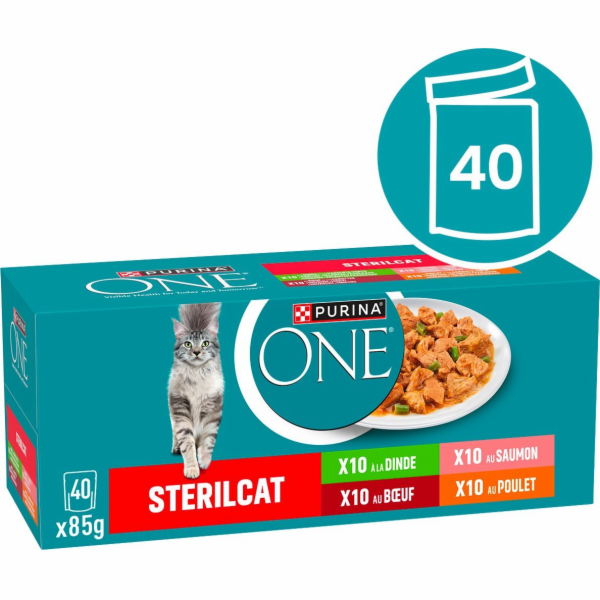 PURINA One Sterilcat Beef, salmon, chicken, turkey - mokr...