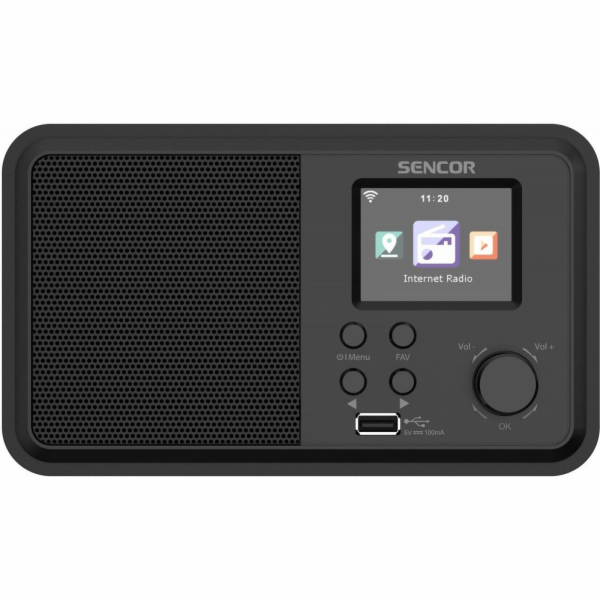 Sencor Internetové rádio 4W napájení, WiFi, FM, DAB+, USB...