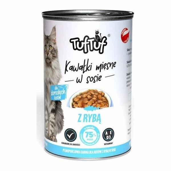 TufTuf Tuf Tuf kousky masa s rybou pro kočky konzerva 415g
