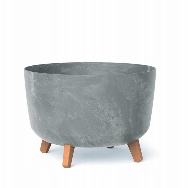 PROSPERPLAST Květináč Gracia, plast, O 38 cm, šedý