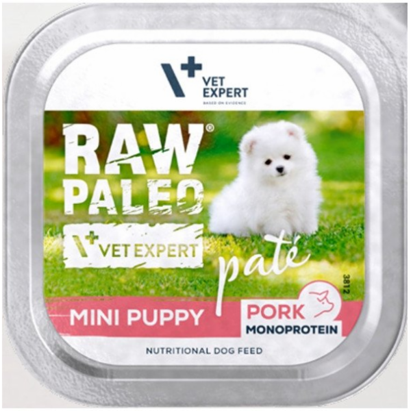 VETEXPERT Raw Paleo Pâte Mini Puppy Pork - vlhké krmivo p...