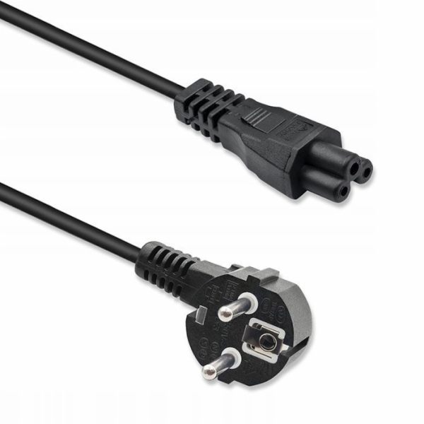 Qoltec Úhlový napájecí kabel SCHUKO | IEC C5 | čtyřlístek...