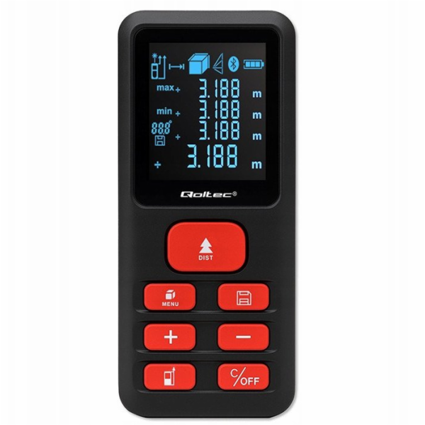 Qoltec Digitální laserový dálkoměr | podsvícený LCD | 120 m