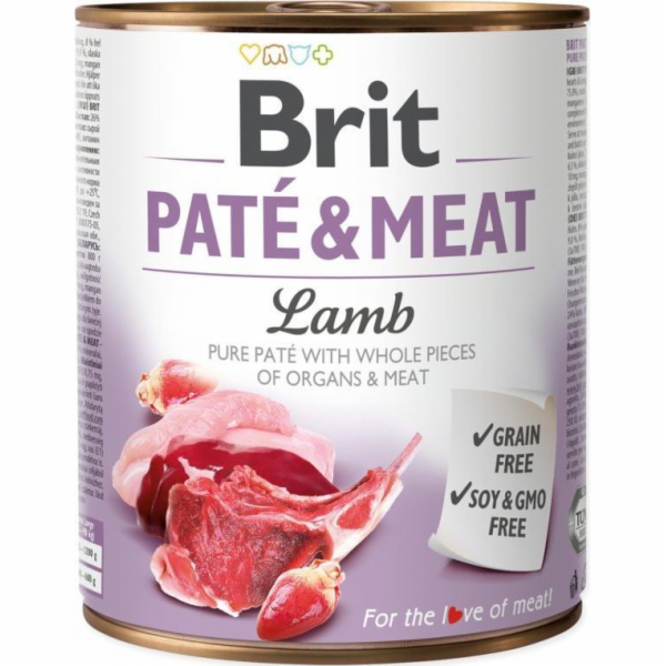 BRIT Paté & Meat s jehněčím - mokré krmivo pro psy - 800g