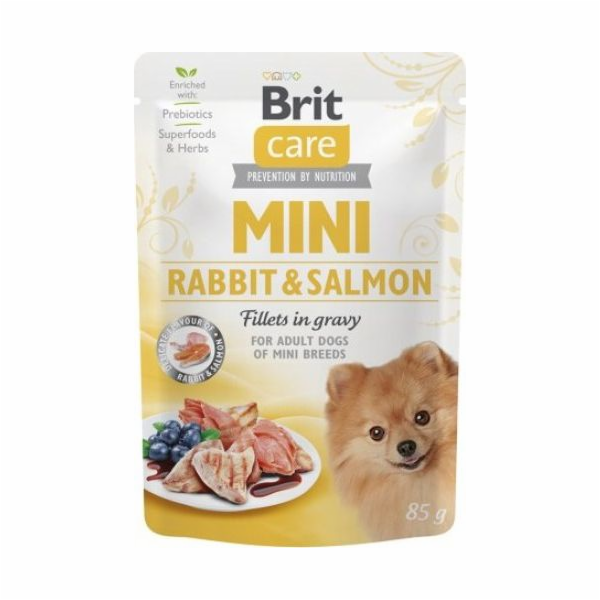 BRIT Care Mini Rabbit&Salmon - vlhké krmivo pro psy - 85g