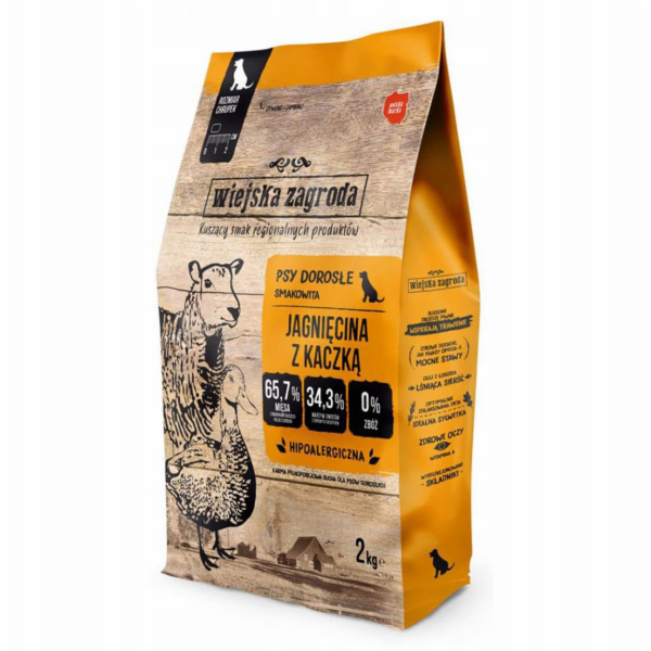 WIEJSKA ZAGRODA Lamb with duck S - suché krmivo pro psy -...