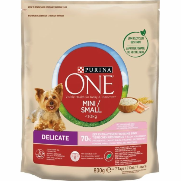PURINA One Mini/Small Sensitive Salmon, rice - suché krmi...