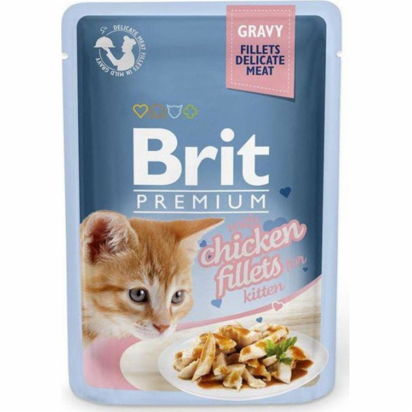 BRIT Premium Kitten Chicken fillets - mokré krmivo pro ko...