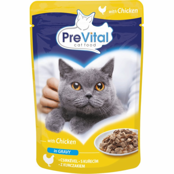 PREVITAL Chicken in gravy - mokré krmivo pro kočky - 100g