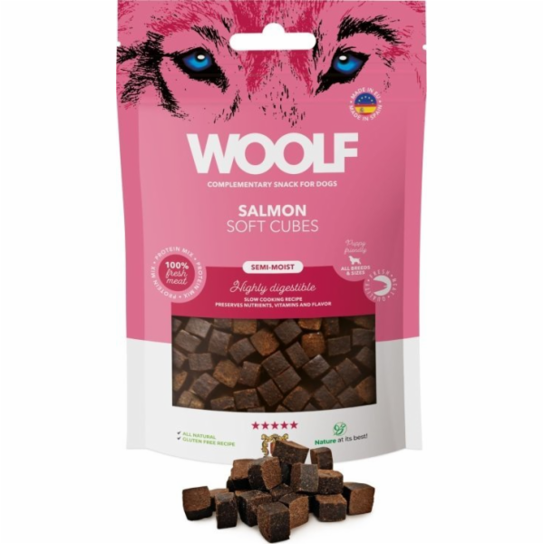 WOOLF Soft Cubes Salmon - pamlsek pro psa - 100g