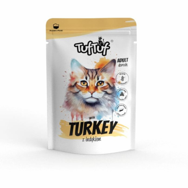 TUF TUF with turkey - mokré krmivo pro kočky - 100g