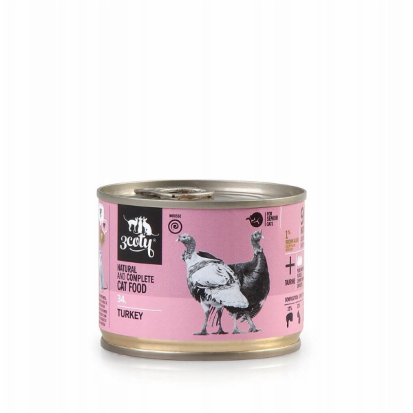 3COTY 34. Turkey Senior - mokré krmivo pro kočky - 180g